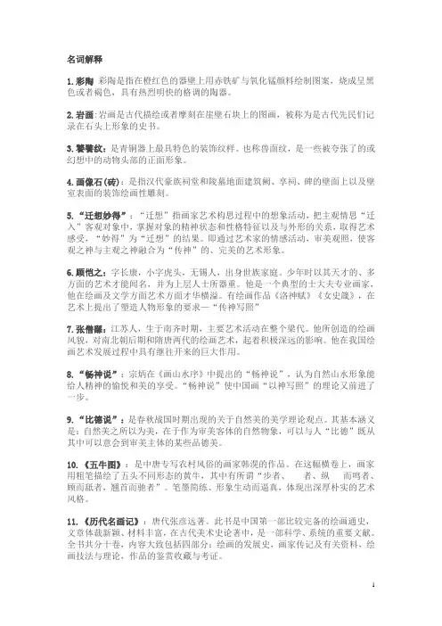 中国美术史复习资料 超全
