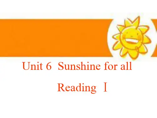 牛津译林版8B Unit6 Sunshine for all Reading课件(共21张PPT)