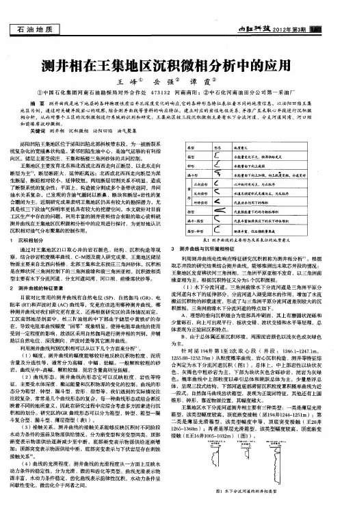 测井相在王集地区沉积微相分析中的应用