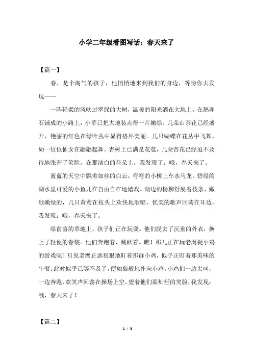 小学二年级看图写话：春天来了