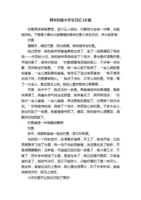 周末钓鱼小学生日记10篇