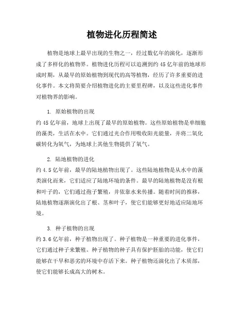 植物进化历程简述