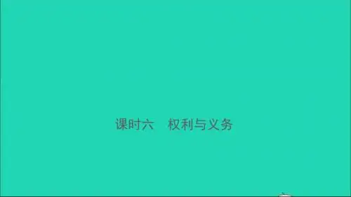 云南省2019年中考道德与法治课时复习六权利与义务课件