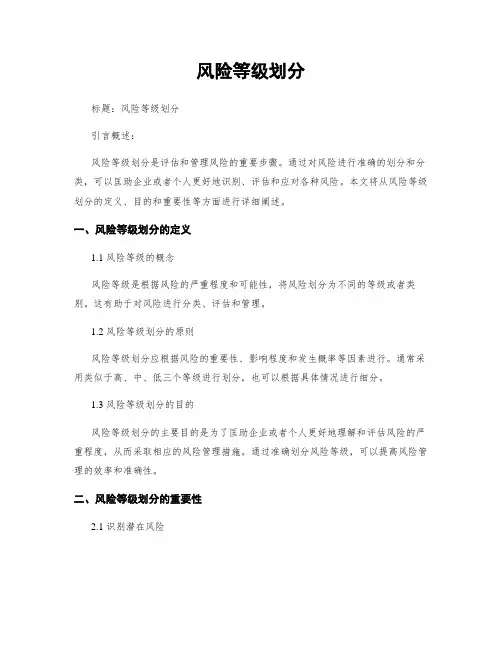 风险等级划分