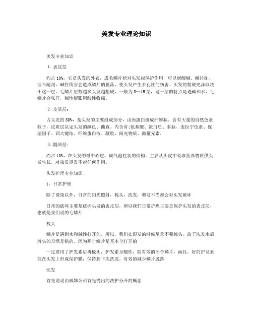 美发专业理论知识