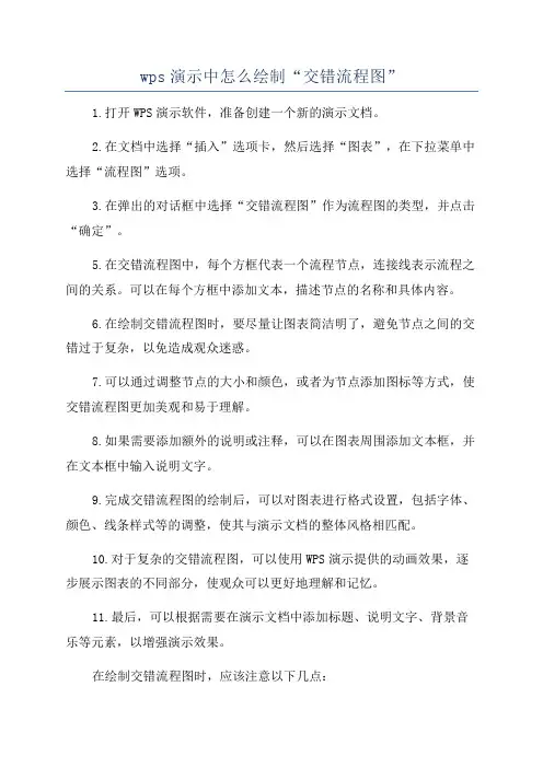 wps演示中怎么绘制“交错流程图”
