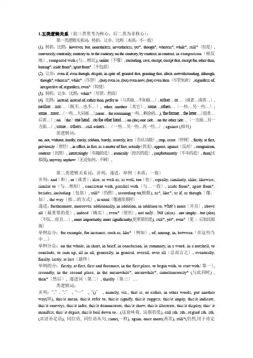 考研英语逻辑关系词代词和文章结构词