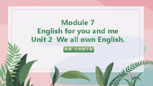外研版九年级下册Module 7 Unit 2 课件