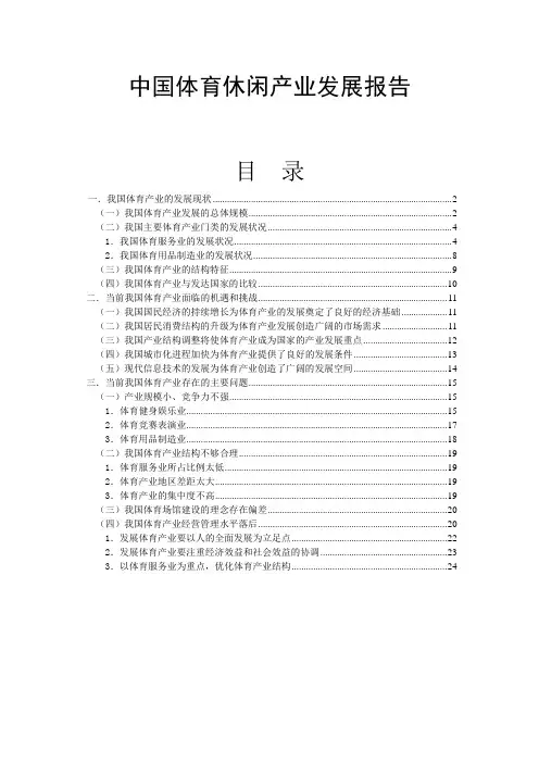 中国体育休闲产业发展报告