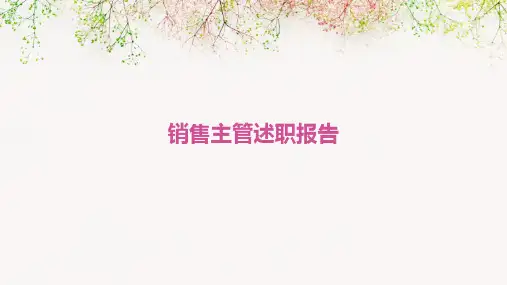 销售主管述职报告PPT