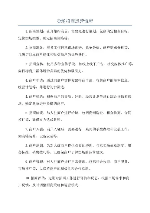 卖场招商运营流程
