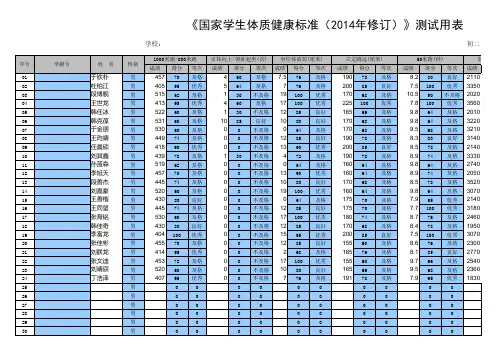 初二成绩计算表