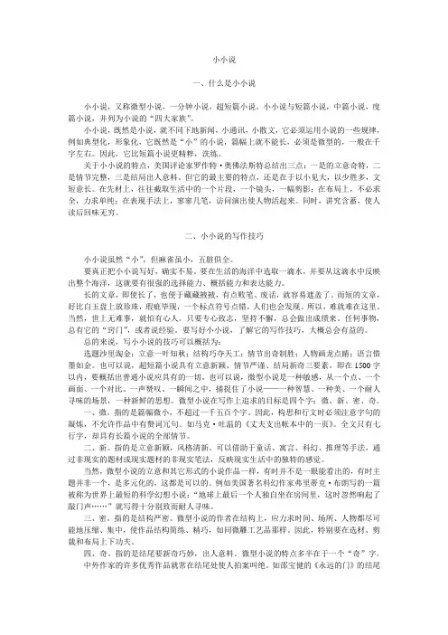 怎么样写小小说