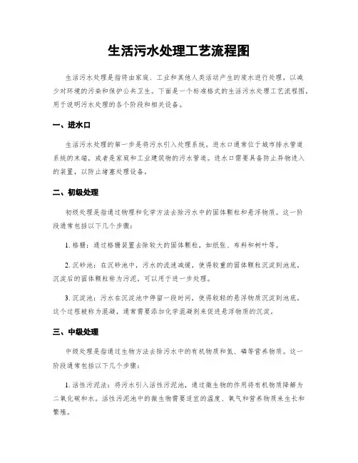生活污水处理工艺流程图