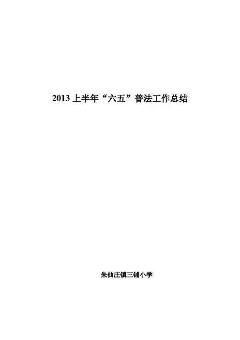 2013年六五普法工作总结