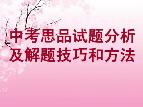 2015年资阳市中考复习：思品试题分析及解题技巧和方法ppt课件