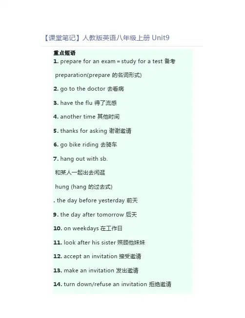 人教版英语八年级上册Unit9【重点短语+词法语法句法精讲】