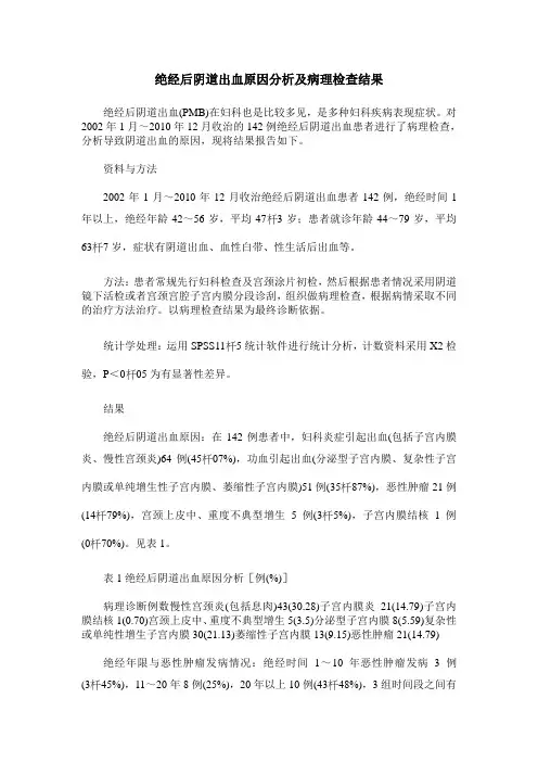 绝经后阴道出血原因分析及病理检查结果