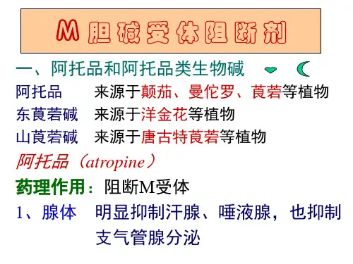 【医学ppt课件】M 胆 碱 受 体 阻 断 剂