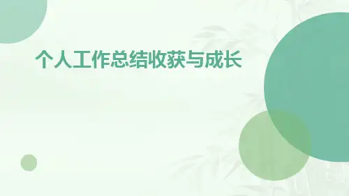 个人工作总结收获与成长PPT