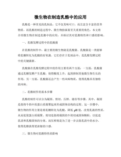 微生物在制造乳酪中的应用