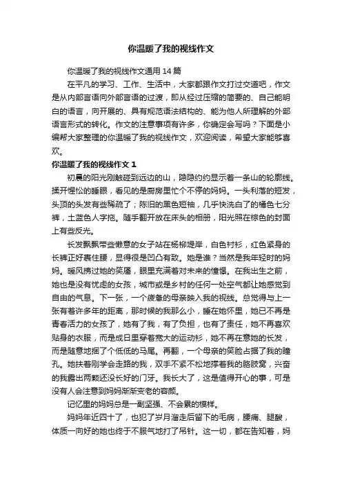 你温暖了我的视线作文通用14篇