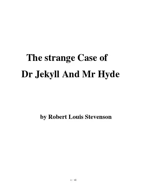 【4】5 The strange Case of Dr Jekyll And Mr Hyde 化身博士