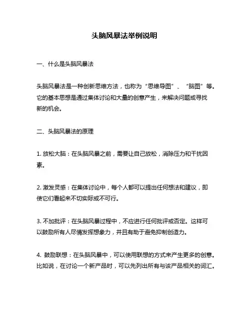 头脑风暴法举例说明