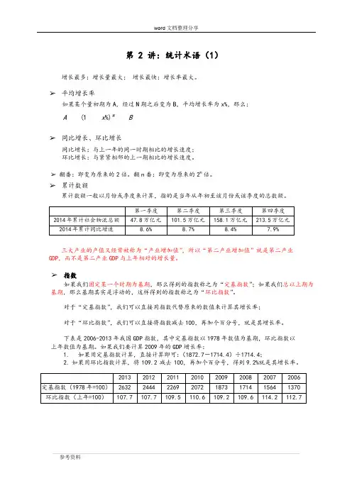 2019年国考(省考)资料分析要点精华