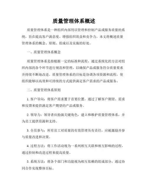 质量管理体系概述