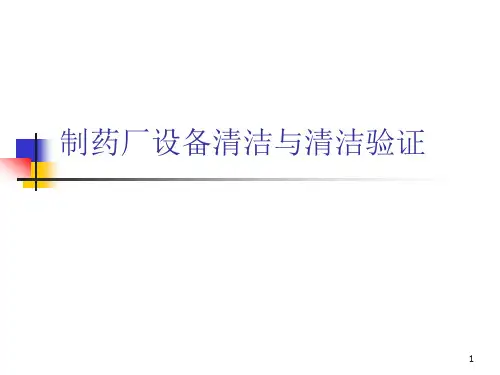 制药厂设备清洁与清洁验证