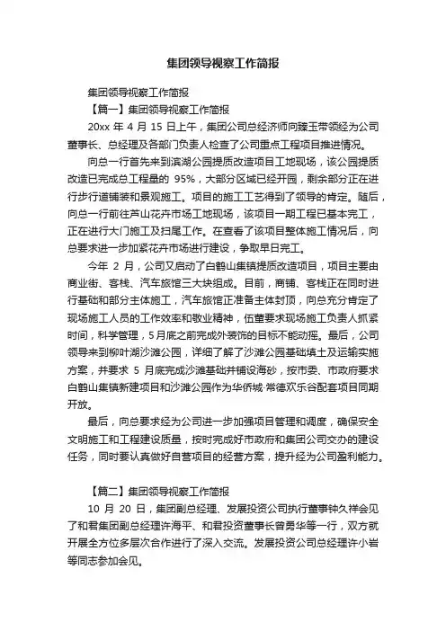 集团领导视察工作简报