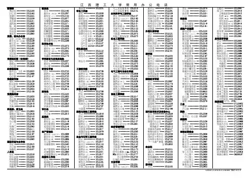江西理工大学常用办公电话
