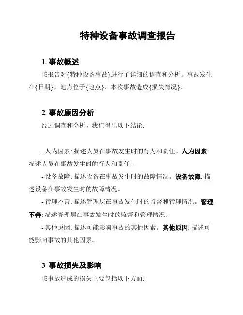 特种设备事故调查报告