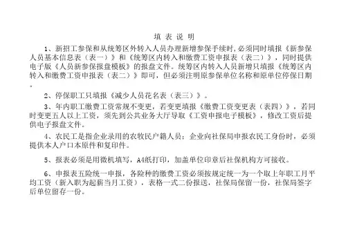 社会保险五险合一申报表式