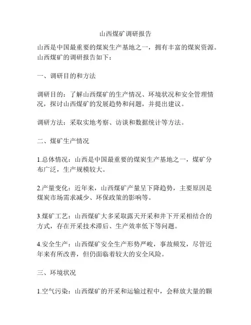 山西煤矿调研报告