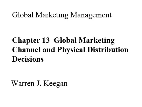 国际市场营销(双语)ch1353 Global marketing channels and on
