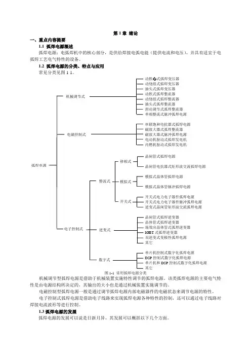 弧焊电源及控制  学习指南