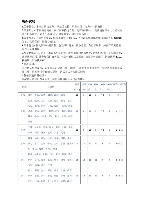 淘宝购买说明