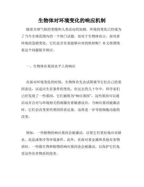 生物体对环境变化的响应机制