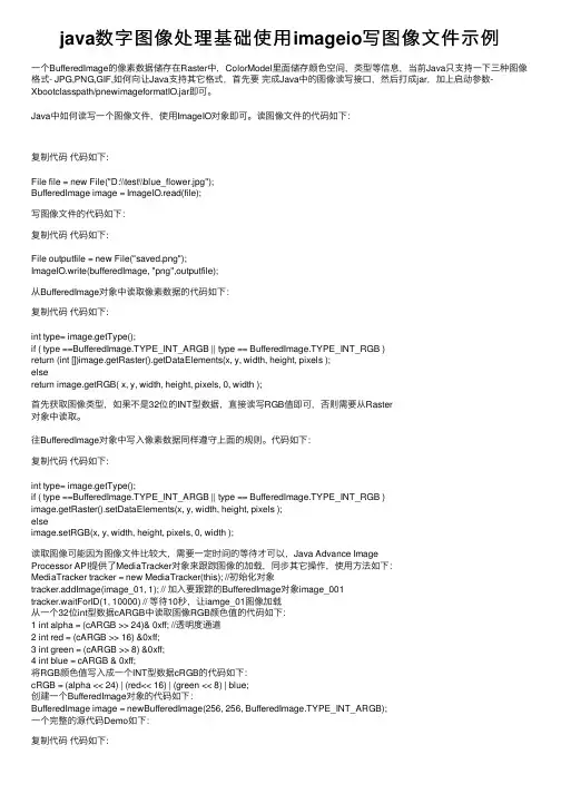 java数字图像处理基础使用imageio写图像文件示例