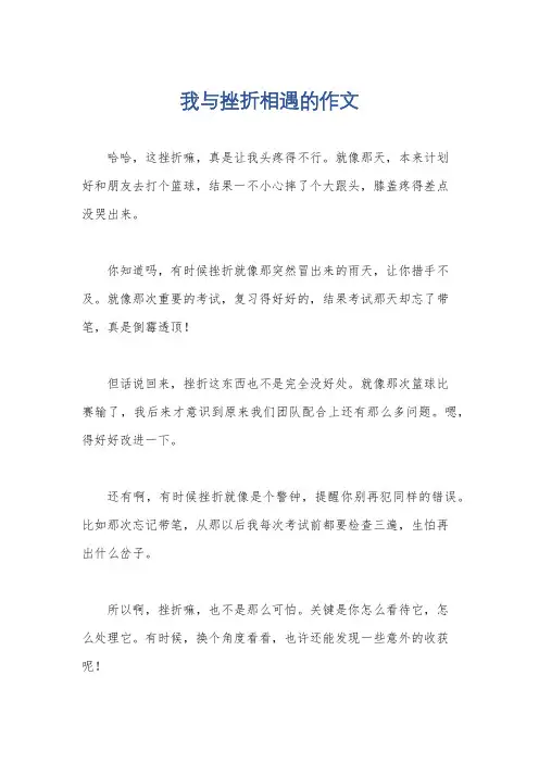 我与挫折相遇的作文
