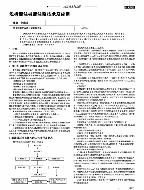 浅析灌注桩后注浆技术及应用