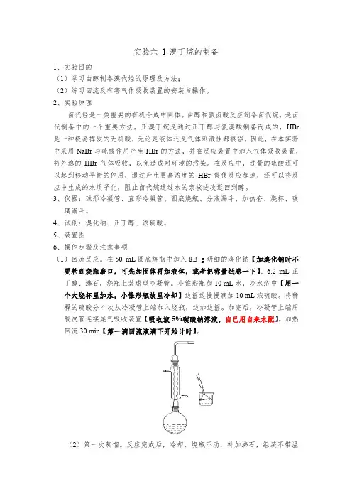 有机化学实验 1溴丁烷制备实验报告模板