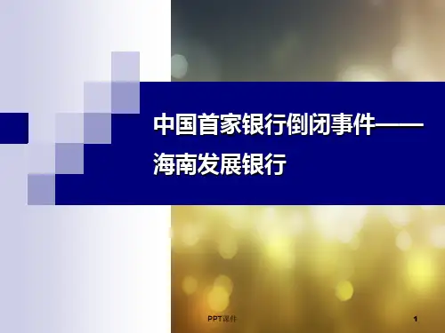 海南发展银行倒闭案例分析  ppt课件