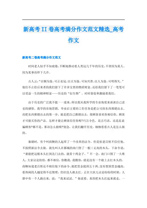 新高考II卷高考满分作文范文精选_高考作文