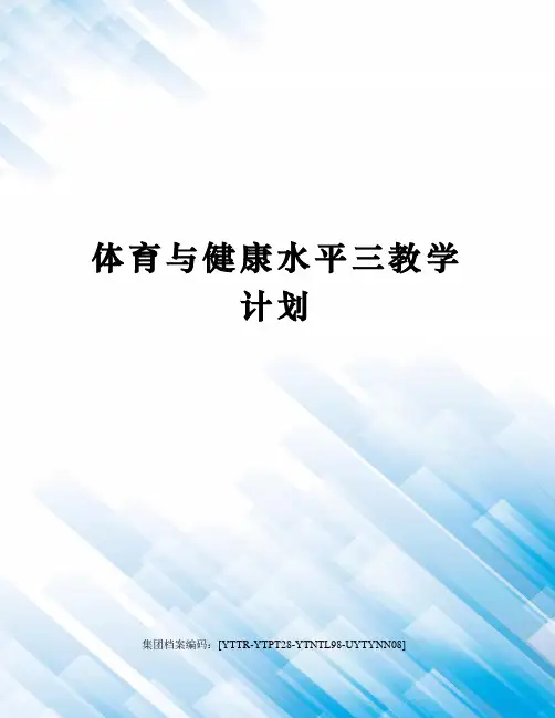 体育与健康水平三教学计划