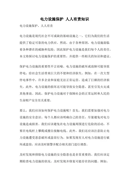 电力设施保护 人人有责知识
