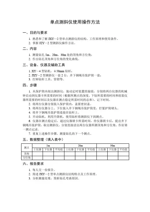 测斜仪的使用