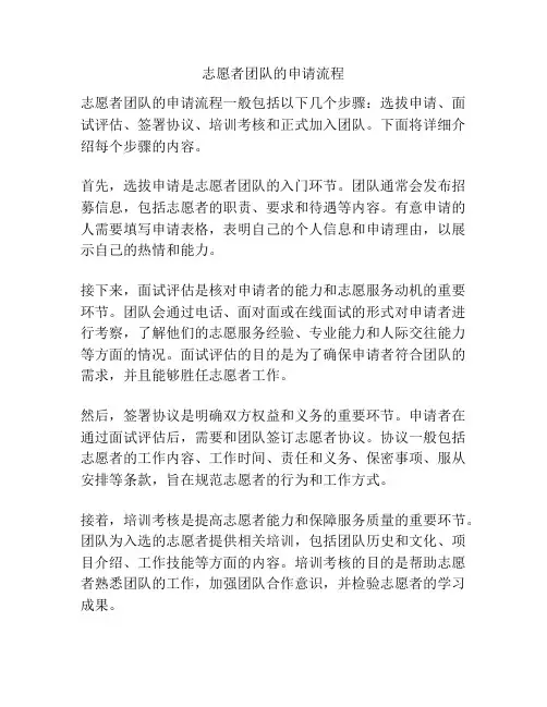 志愿者团队的申请流程